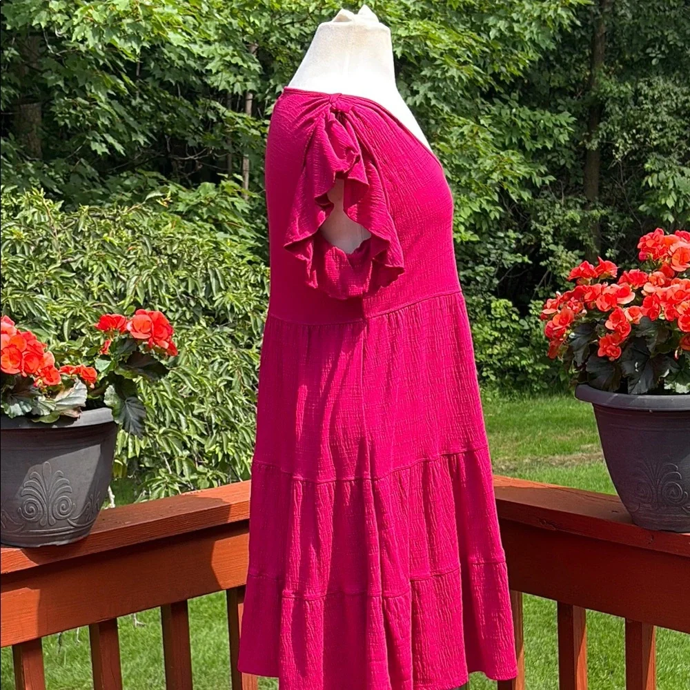 Max studio, Vibrant Pink Tiered Dress - Picture 4 of 14